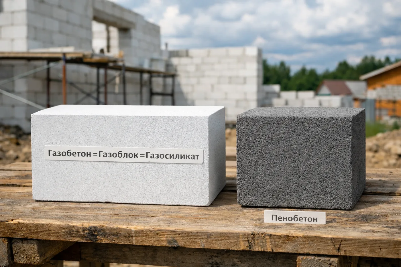 Сравнение газобетона и пеноблока для частного дома